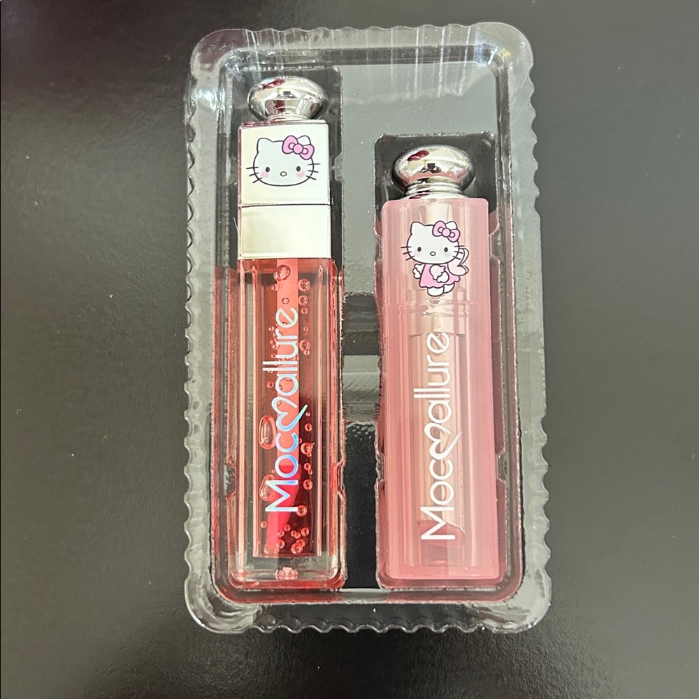 Mocallure Hello Kitty Lip Gloss and Lip Balm Gloss Set - Pink Set of 2 - Picture 4 of 10